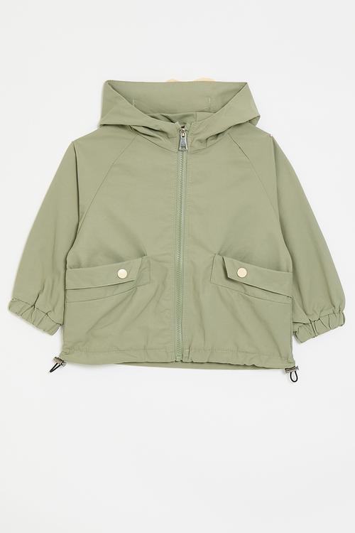 Novelty hood jacket - laurel green/beige