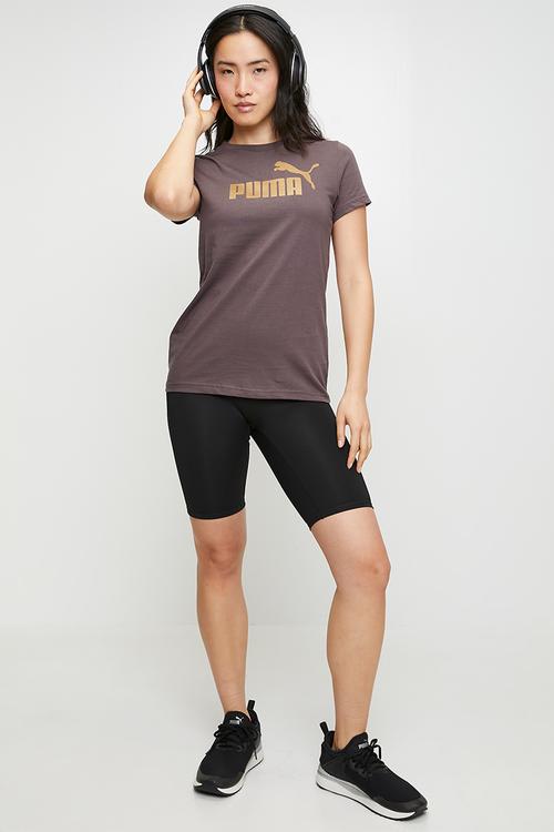Ess metallic No. 1 Logo Tee W - Raisin-Metallic
