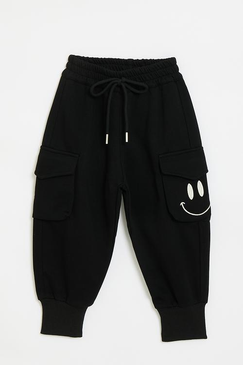 Cuffed jogger pants - black