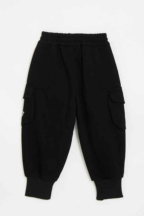 Cuffed jogger pants - black