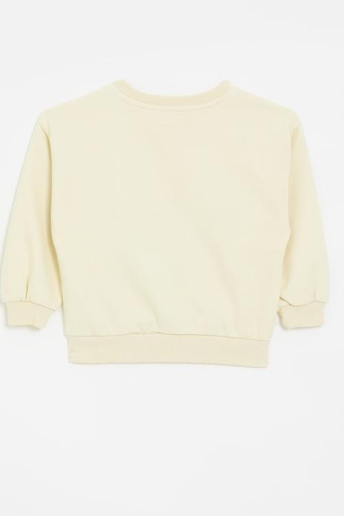 Applique sweat top - ecru