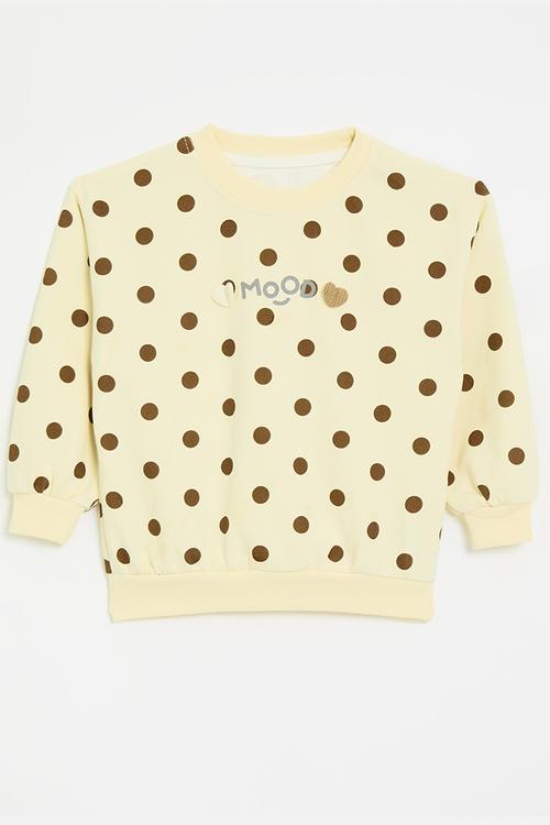 Polka dot sweatshirt - light yellow