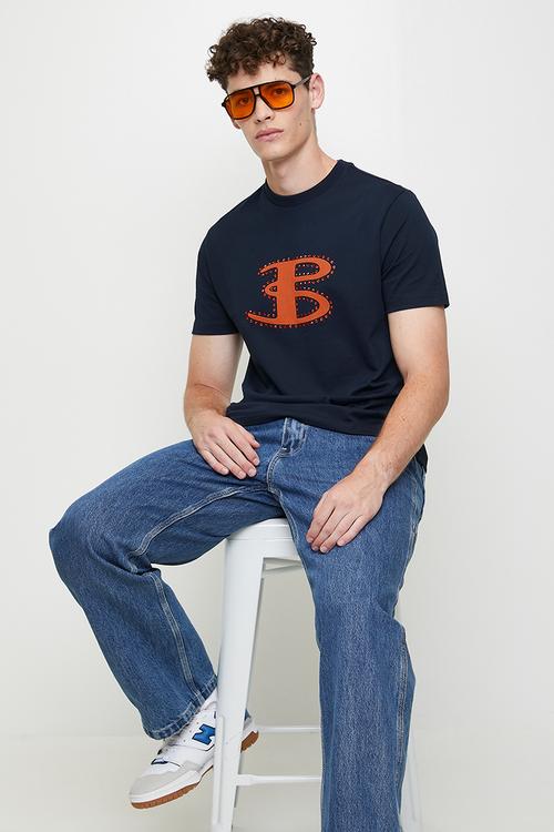 B Bling Tee Shirt - Navy