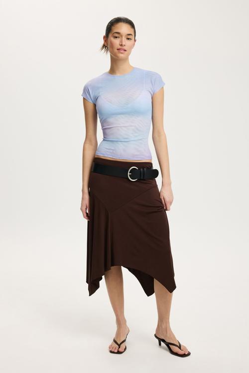Asha mesh short sleeve tee - radial linear
