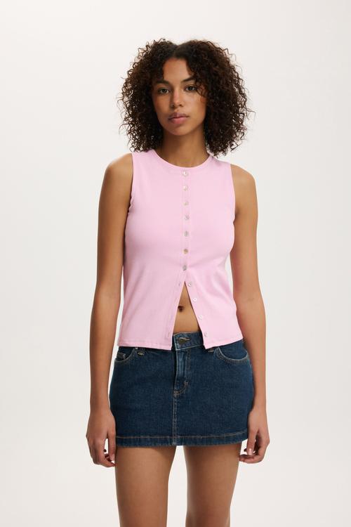 Bailey button detail vest - lavendula
