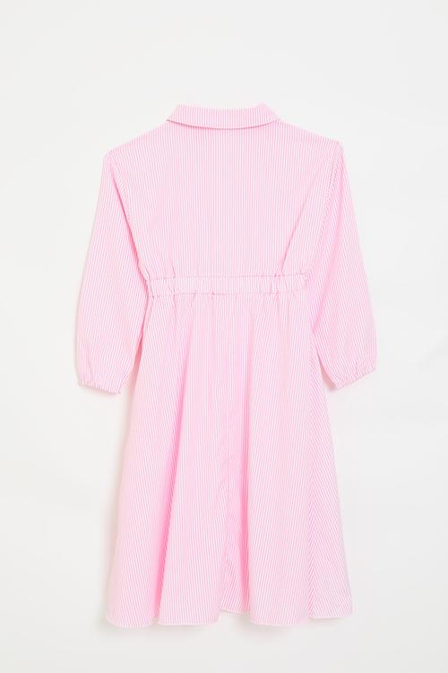 Shirt dress with elasticated waist - pink/white/candy stripes