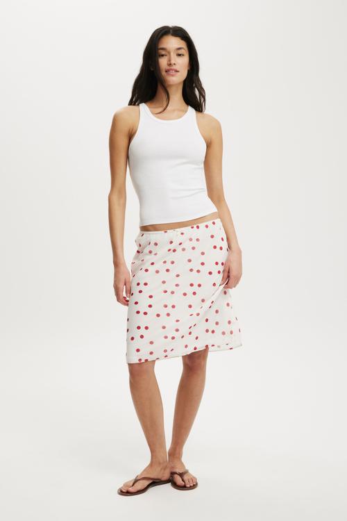 Goldie rib high neck tank - white