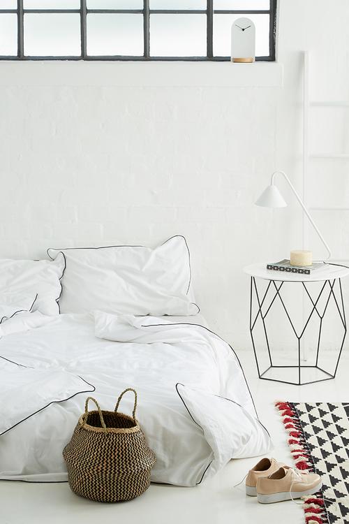 Black piping cotton duvet set