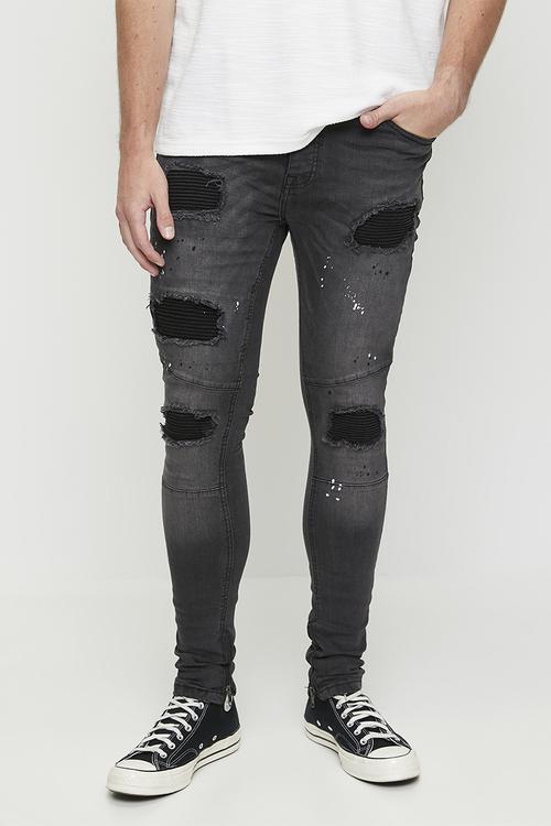 Skinny Fit Jean - Charcoal Long Length