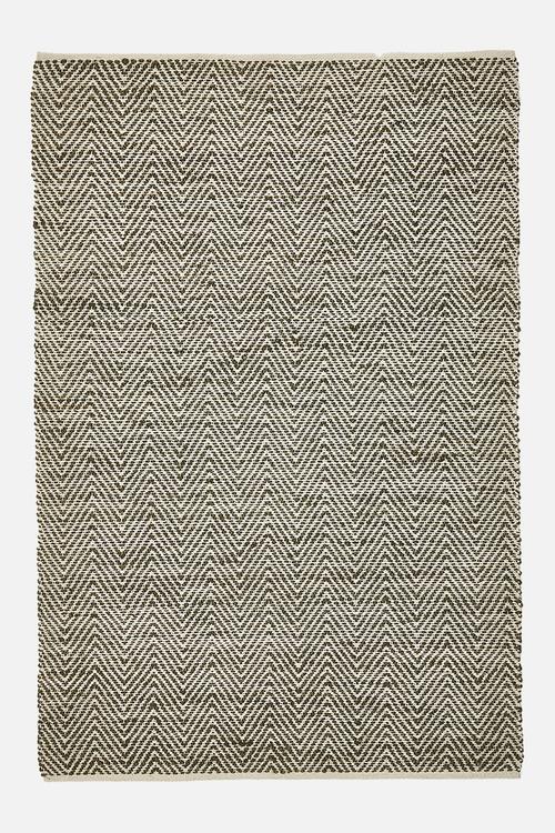 Handwoven Chevron Jute Durrie Olive