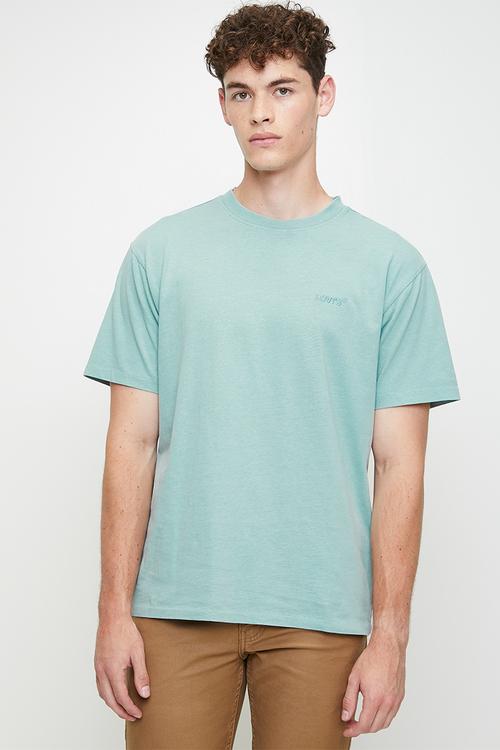 Red Tab Vintage Tee - Garment Dye Stone Blue Jersey