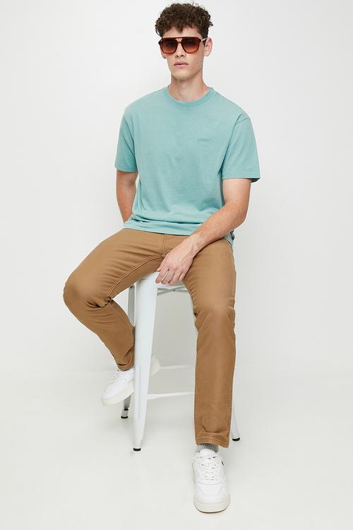 Red Tab Vintage Tee - Garment Dye Stone Blue Jersey