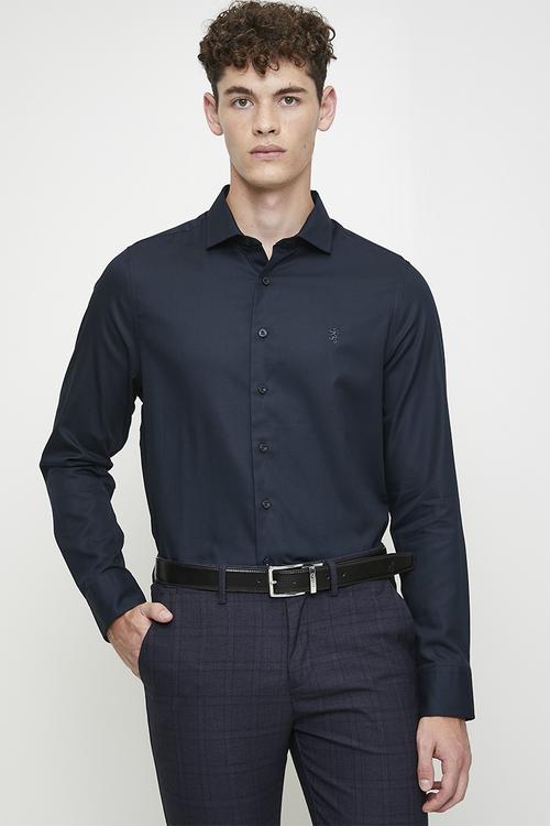 Pringle tim long sleeve tailored shirt - navy