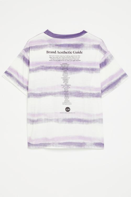 Slogan crew neck tee - purple/white/progress