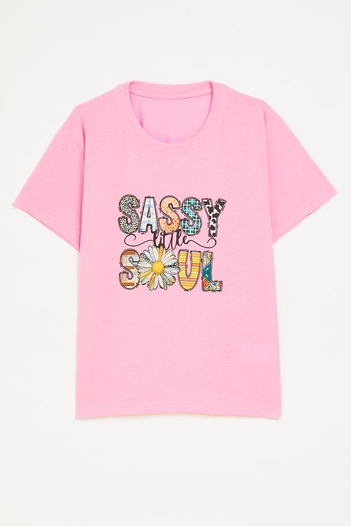 Slogan tee - pink fraud/sassy soul