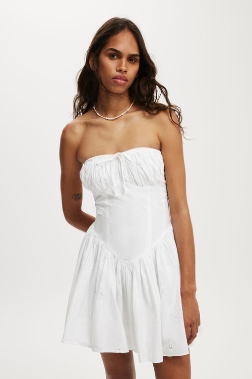 Saskia mini dress - white broderie