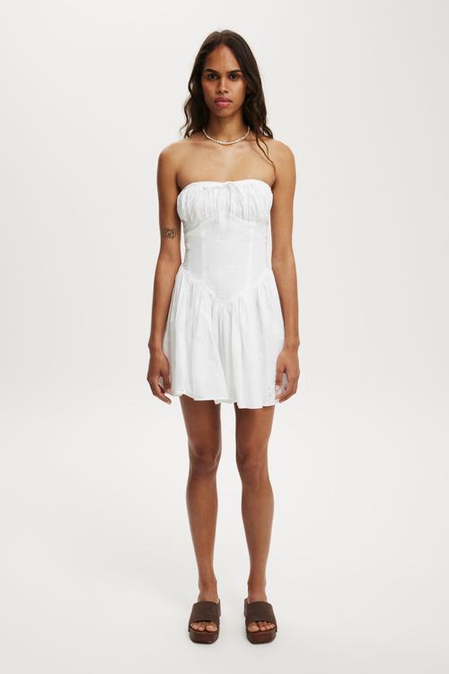 Saskia mini dress - white broderie