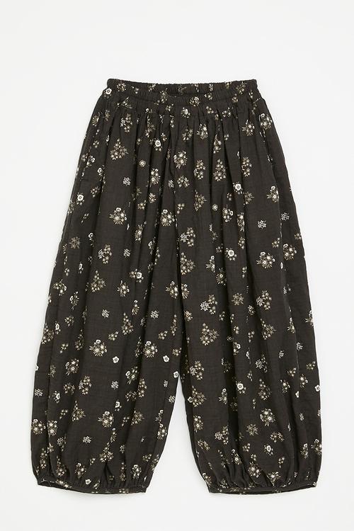 Floral all-over print parachute pants - sepia brown