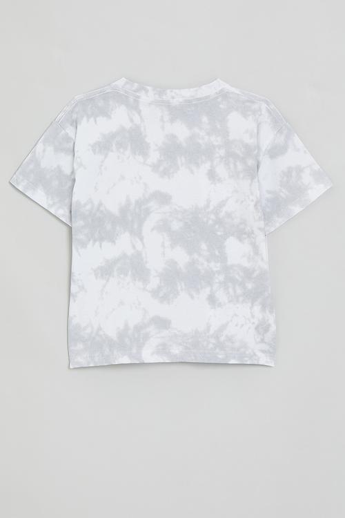 Tie dye tee - white/ash grey