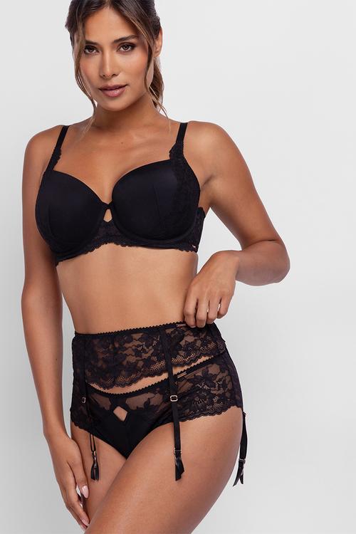Anahi suspender_belt - black