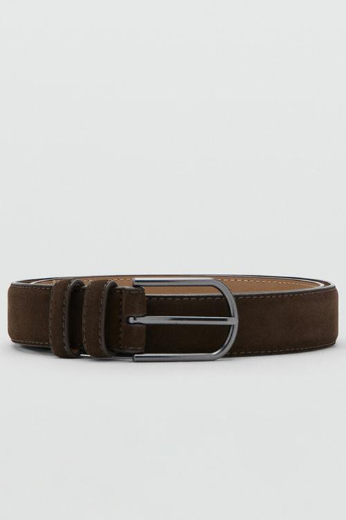 Cinturon Suede Buckle Belt - Brown