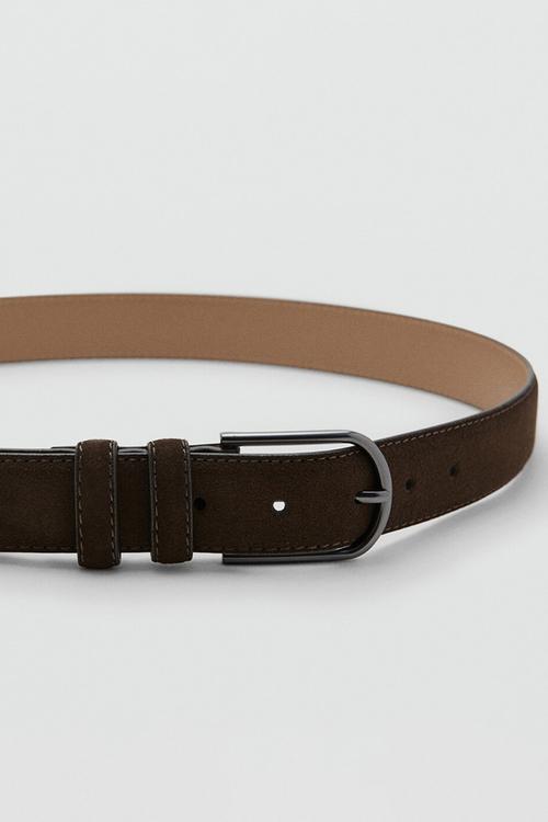 Cinturon Suede Buckle Belt - Brown