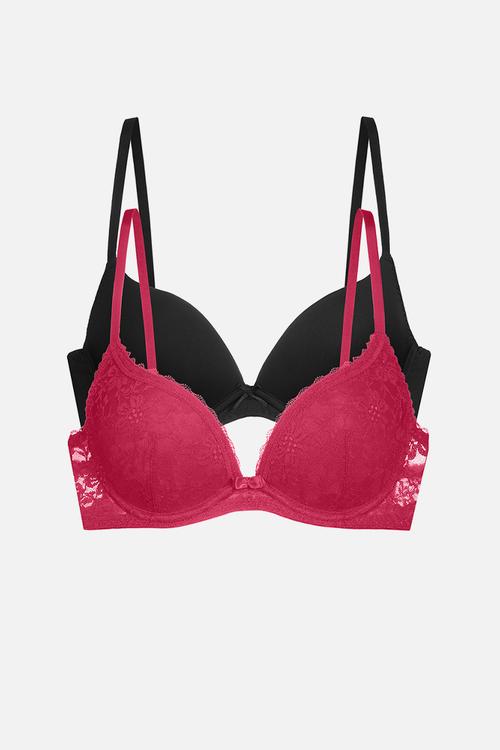 Sonia-2pp plunge - red/black