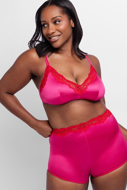 Plus origins-shiny micro boyshorts - pink