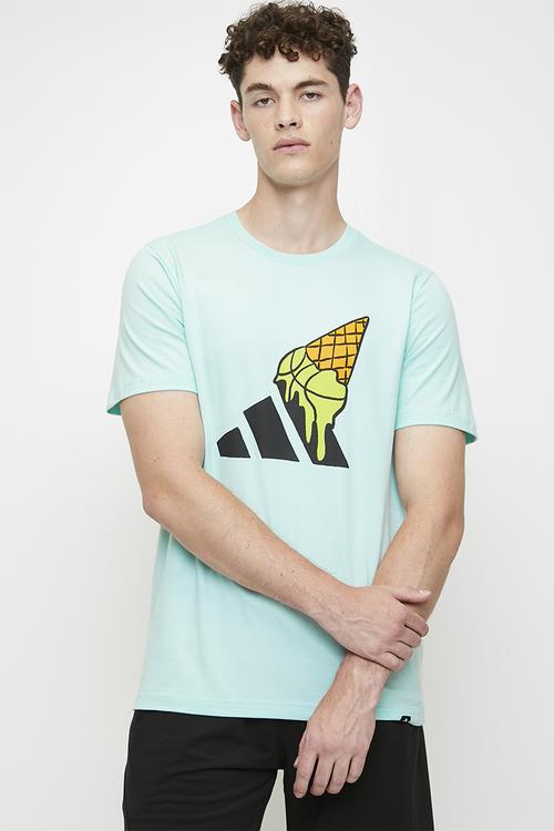 Ice Cream Hoops Tee - semi flash aqua