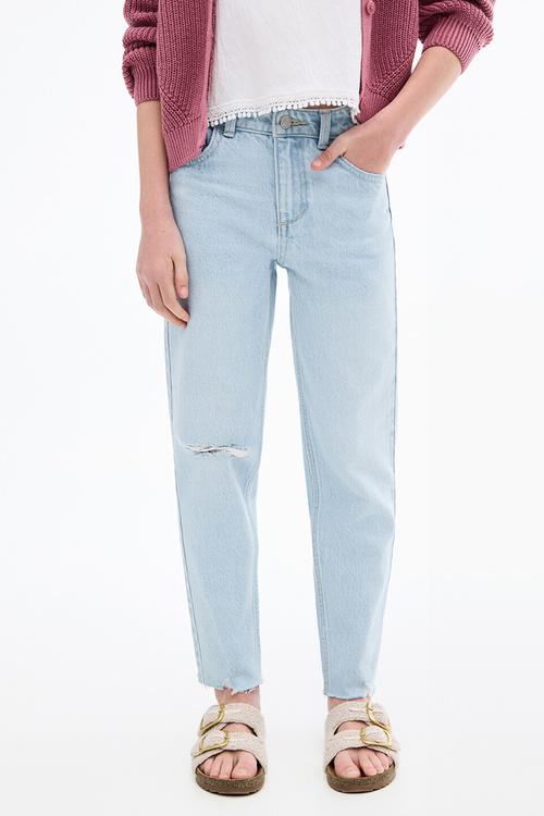 Jeans mom1 - open blue
