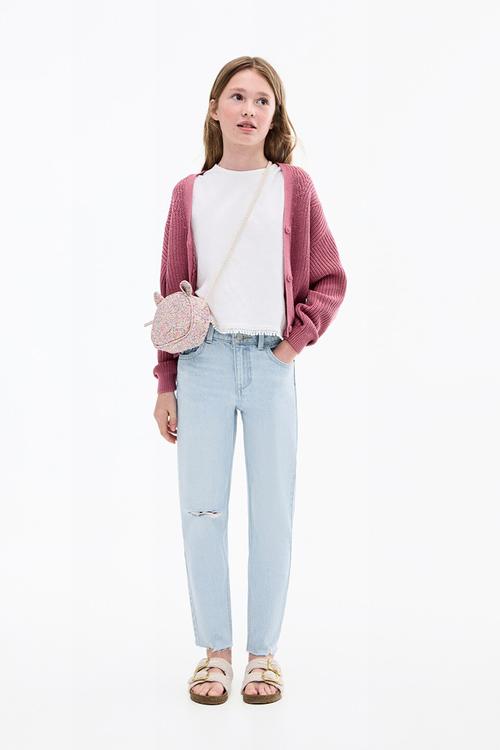 Jeans mom1 - open blue