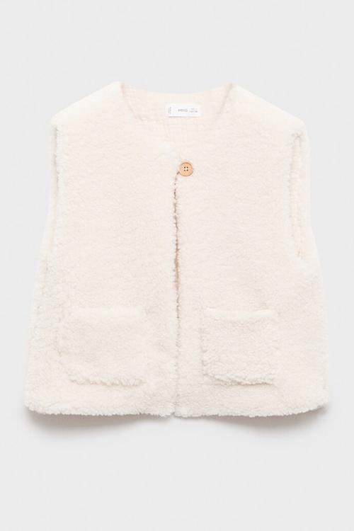 Shearling gilet - ecru