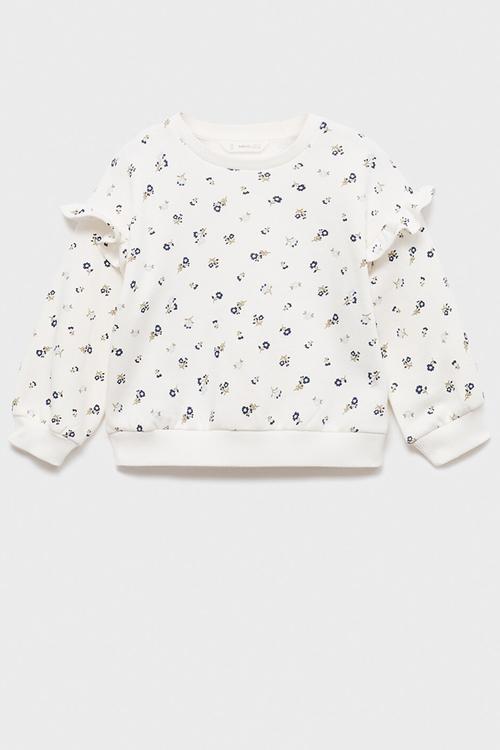 Sweatshirt floraop - natural