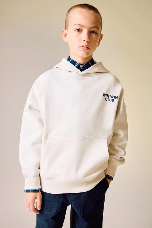 Printed cotton sweatshirt - NATURAL