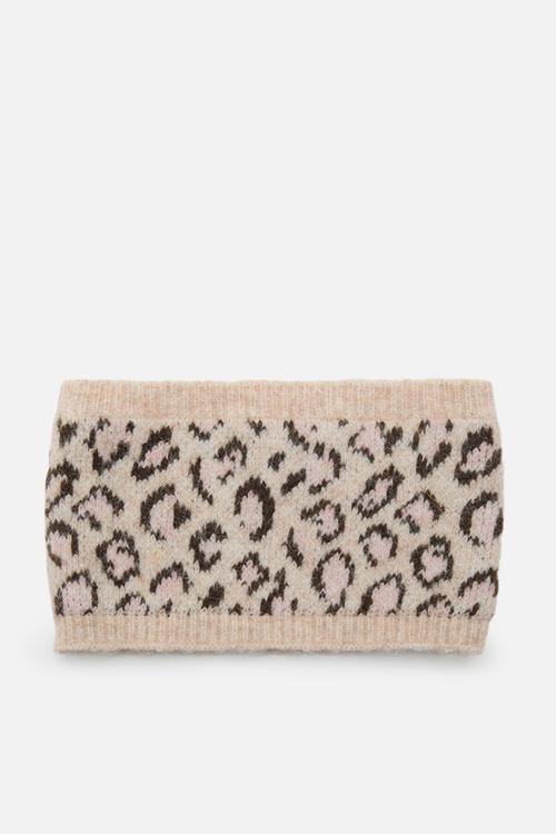 Leopard-print scarf - sand