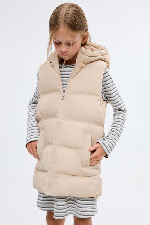Outer vest lina - light beige