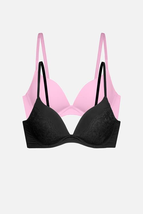 Willa-2pp plunge - black/pink