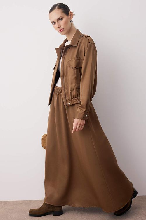 Oversize Pocket Detailed Woven Bottom - Top Set - Haki