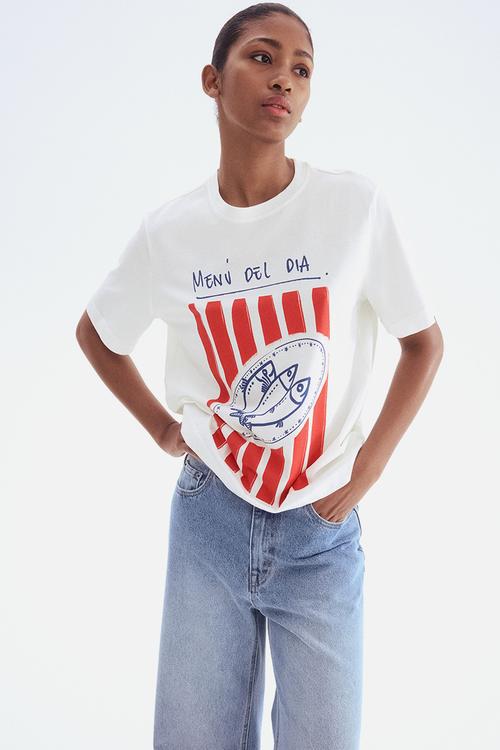 Printed t-shirt - white fish