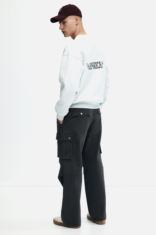 Loose fit cargo trousers - dark grey