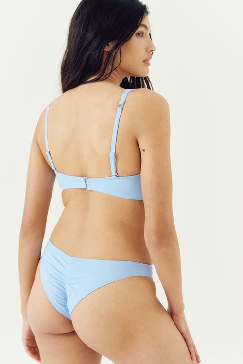 Padded bandeau bikini top - light blue
