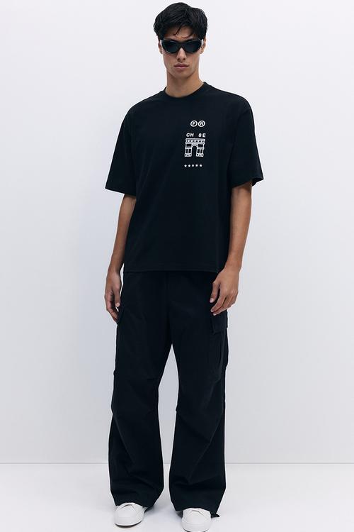 Loose fit washed t-shirt - black triangle d'or