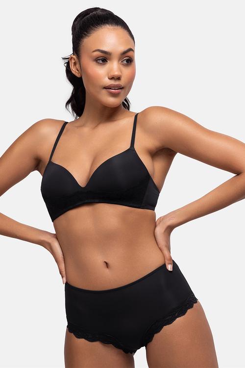 Fili/lace 2 pack light padded soft bra - beige & black