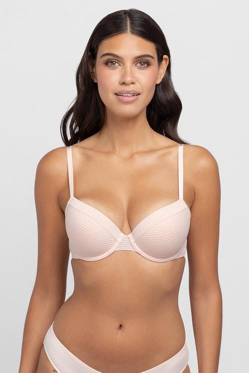 Louise 2 pack light padded demi - pink & ivory