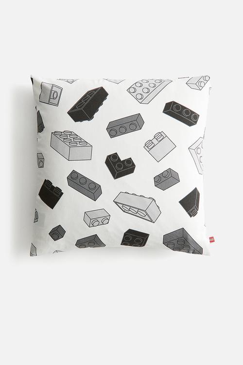 Patterned cushion cover - grey/lego