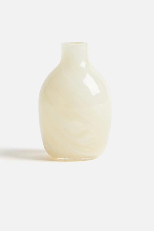 Small glass vase - light yellow