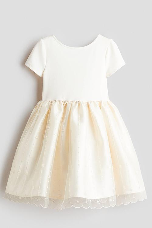 Flared-skirt dress - cream