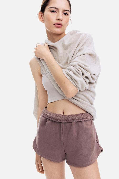 Sweatshirt shorts - dark mole