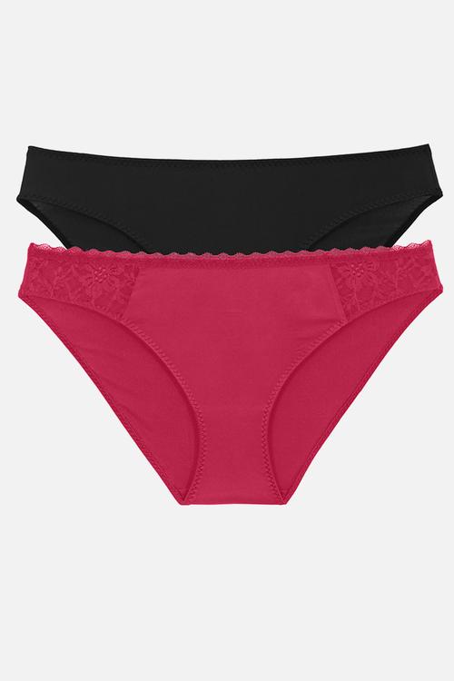Sonia-2 pack brief - red & black