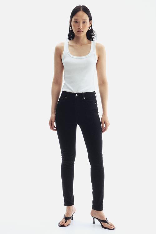 Skinny high jeans - black
